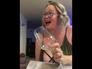 piss drinking, vertical video, amateur, blonde