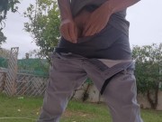 Preview 3 of Hot guy pulling out his cock outdoors and jerking it off