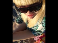 Hot milf exhibit, risky, meaty pussy