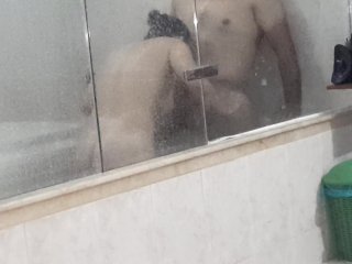 big ass, muscle, bathtub, passionate sex