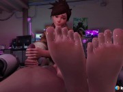 Preview 1 of Tracer Handjob with her Feet to Your Face (with sound) Overwatch 3d animation hentai anime game
