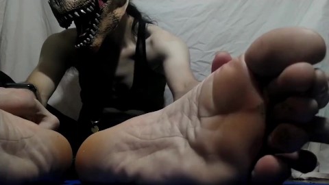 showing you my smelly T-Rex feet