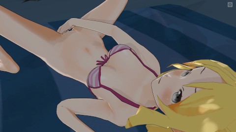3D HENTAI Yamada Elf se masturba na praia à noite até o orgasmo