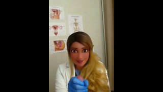 Masturbación animada con la mano de una enfermera