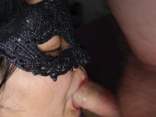 HOT ASIAN WHORE pounding her throat and gagging on an 8-INCH cock, licks cock_clean