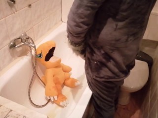 🐺digimon Agumn and Freddy Wolf Peeing #1 🐺