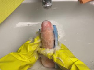 Very Clean Cock - Yellow_Latex Gloves POV