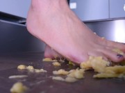 Preview 3 of Crushing fruits under her sexy bare feet, POV (food crushing, POV trample, bare feet, POV feet)
