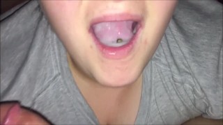 Dick Craving Wife's Mouth Full Of Cum To Swallow After Deep Throat Throat Throat Throat Throat Throat Throat Throat