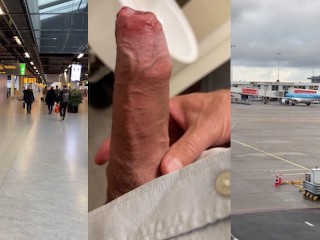 POV: Jerking off in Airport and in Hotel while on a Business Trip (Solo Male)