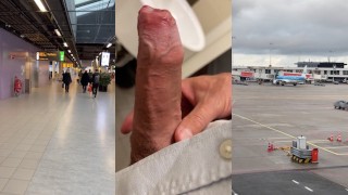 Wichsen am Flughafen und im Hotel während einer Geschäftsreise (Solo männlich)