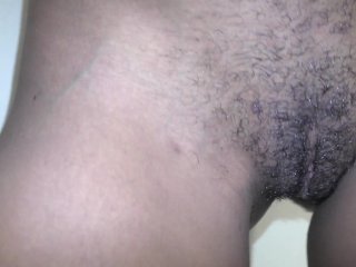 ebony hairy chick loves white cock and creampie