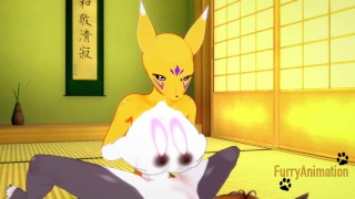 Digimon Hentai - Taomon & Grey Fox Sesso Duro