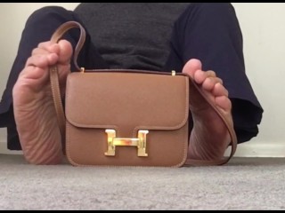 Designer Handbag the Temptation was too Big Needed to get my Big Feet all over the Hermès 👜