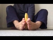 Preview 3 of Do you have a big Banana 🍌? - Banana Footjob - Manlyfoot - you will go bananas for this video 🐵