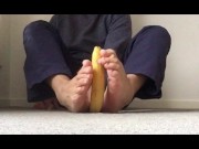 Preview 6 of Do you have a big Banana 🍌? - Banana Footjob - Manlyfoot - you will go bananas for this video 🐵