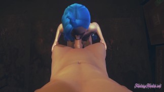 League of Legends Хентай - Минет Джинкс от первого лица (без цензуры)