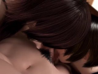 Morning blowjob and boobjob by_two asian horny hot girls [Sexual Circumstances] / 3D Hentai_game