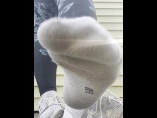 kink, solo female, smelly feet, vertical video