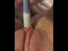 Fucking myself with my toothbrush 