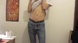 A College Boy Strips For You And Displays His Cockiness