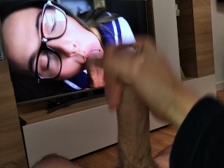 Jerking Off Just My Big Cock Watching DickForLilly Sucking, Fucking, and Getting Cum In Pussy