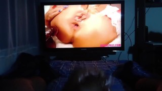 Me Jerking Off While Watching An Interracial Anal Scene