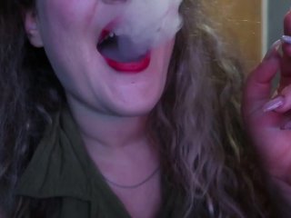 paint lips, amateur, cute, smoking fetish