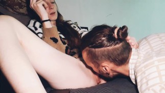 Lazy student gets great sex and a lot of cum in her wet pussy