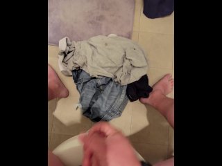 Cumming on my gross sweaty work cloths