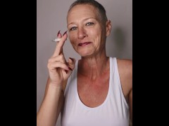 Kiki Smoking After Buzz Cut