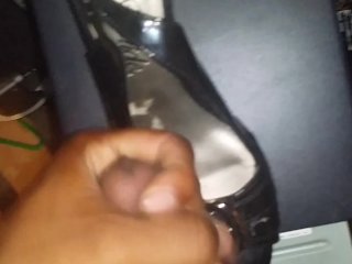 Black wedge sandal cum