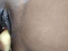 eating carrot gluttonous pussy bit the banana