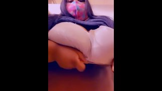 At work playing with my boobs 