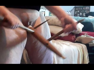 Broken chair leg #4! While standing and squirting down_my legs!