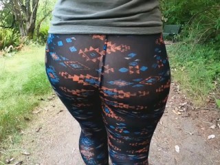 MILF_See Thru Leggings Fat Ass Public Park Two