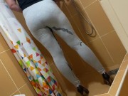 Preview 2 of Wetting Leggins next guy Pee on my Ass