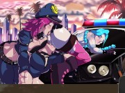 Preview 1 of Vi Jinx and caitlyn having a lesbian public orgy