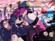 Preview 2 of Vi Jinx and caitlyn having a lesbian public orgy