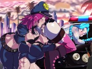 Preview 3 of Vi Jinx and caitlyn having a lesbian public orgy
