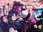 Preview 4 of Vi Jinx and caitlyn having a lesbian public orgy