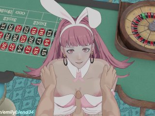 Fire Emblem Three Houses: Hilda Paizuri + Cowgirl creampie at a casino POV