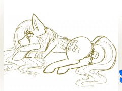 Speed Paint: Fluttershy helps Twilight study - Screenshot 4 of 16 - Fluttershy