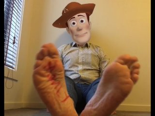 woody, parody, tight jeans, foot
