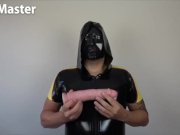Preview 1 of ELM Games Throat Training Rubber Master instructs you to use a big dildo in your throat PREVIEW