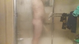 Verified Model first time Showering with a 12inch cock sleeve on 