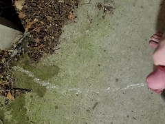 Piss desperation on couch leads to wetting before making it outside 