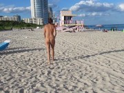 Preview 1 of Nude Beach MILF with long legs and beautiful nipples