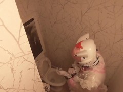 Chibi Moon Clear PVC Maid Eva Helmet Light Breathplay Cleaning Kigurumi