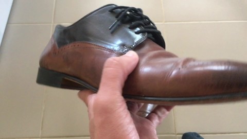 Shoe sniffing POV - Italian leather dress shoes smell so good deep breathing - Manlyfoot 👞 👃